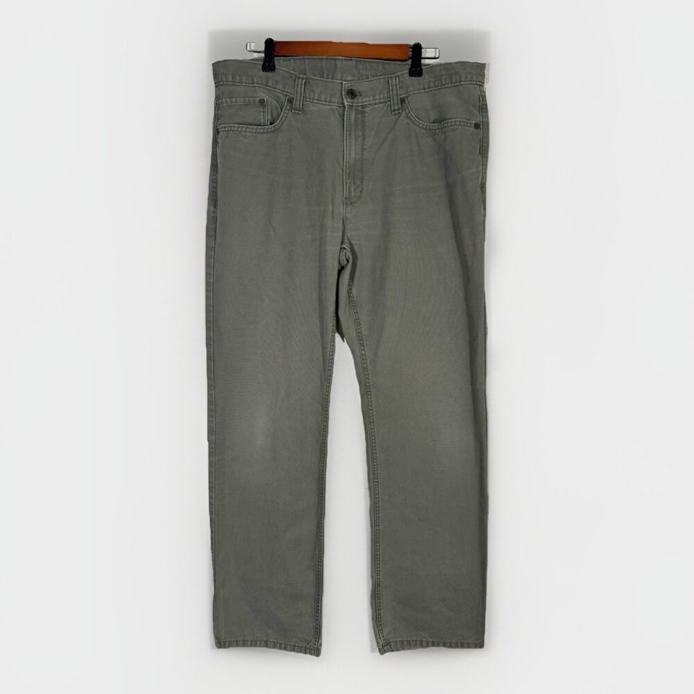 Eddie Bauer Mens 36x32 Jeans Green Medium Wash Relaxed Straight Leg Denim Pant